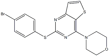 2-[(4-bromophenyl)sulfanyl]-4-morpholinothieno[3,2-d]pyrimidine Struktur