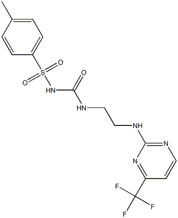 2-({2-[({[(4-methylphenyl)sulfonyl]amino}carbonyl)amino]ethyl}amino)-4-(trifluoromethyl)pyrimidine Struktur