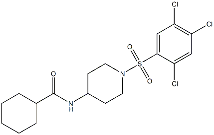 N-{1-[(2,4,5-trichlorophenyl)sulfonyl]piperidin-4-yl}cyclohexanecarboxamide Struktur