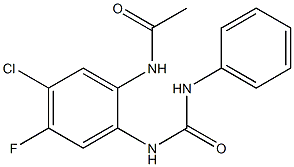 N1-{2-[(anilinocarbonyl)amino]-5-chloro-4-fluorophenyl}acetamide Struktur