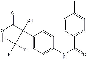 methyl 3,3,3-trifluoro-2-hydroxy-2-{4-[(4-methylbenzoyl)amino]phenyl}propanoate Struktur