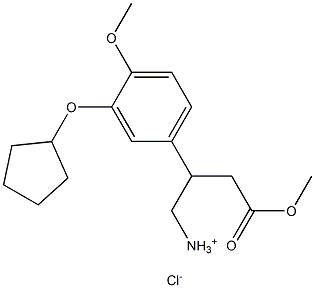 2-[3-(cyclopentyloxy)-4-methoxyphenyl]-4-methoxy-4-oxo-1-butanaminium chloride Struktur