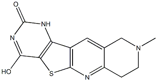 4-hydroxy-9-methyl-7,8,9,10-tetrahydropyrimido[4',5':4,5]thieno[2,3-b][1,6]naphthyridin-2(1H)-one Struktur