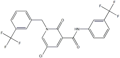 5-chloro-2-oxo-1-[3-(trifluoromethyl)benzyl]-N-[3-(trifluoromethyl)phenyl]-1,2-dihydro-3-pyridinecarboxamide Struktur