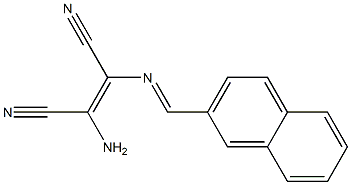 (Z)-2-amino-3-{[(E)-2-naphthylmethylidene]amino}-2-butenedinitrile Struktur