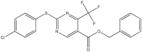 benzyl 2-[(4-chlorophenyl)thio]-4-(trifluoromethyl)pyrimidine-5-carboxylate Struktur