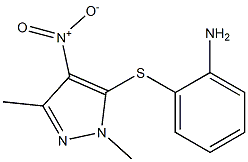 2-[(1,3-dimethyl-4-nitro-1H-pyrazol-5-yl)thio]aniline Struktur