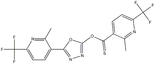 5-[2-methyl-6-(trifluoromethyl)-3-pyridyl]-1,3,4-oxadiazol-2-yl 2-methyl-6-(trifluoromethyl)pyridine-3-carbothioate Struktur