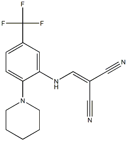 2-{[2-piperidino-5-(trifluoromethyl)anilino]methylidene}malononitrile Struktur