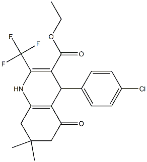 ethyl 4-(4-chlorophenyl)-7,7-dimethyl-5-oxo-2-(trifluoromethyl)-1,4,5,6,7,8-hexahydro-3-quinolinecarboxylate Struktur