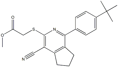 methyl 2-({1-[4-(tert-butyl)phenyl]-4-cyano-6,7-dihydro-5H-cyclopenta[c]pyridin-3-yl}sulfanyl)acetate Struktur