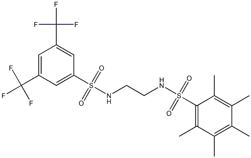 N1-[2-({[3,5-di(trifluoromethyl)phenyl]sulfonyl}amino)ethyl]-2,3,4,5,6-pentamethylbenzene-1-sulfonamide Struktur