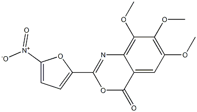 6,7,8-trimethoxy-2-(5-nitro-2-furyl)-4H-3,1-benzoxazin-4-one Struktur