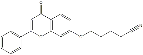 5-[(4-oxo-2-phenyl-4H-chromen-7-yl)oxy]pentanenitrile Struktur