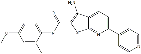 3-amino-N-(4-methoxy-2-methylphenyl)-6-(4-pyridinyl)thieno[2,3-b]pyridine-2-carboxamide Struktur