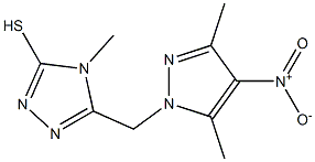 5-[(3,5-dimethyl-4-nitro-1H-pyrazol-1-yl)methyl]-4-methyl-4H-1,2,4-triazole-3-thiol Struktur