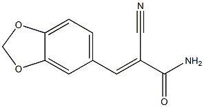 3-(1,3-benzodioxol-5-yl)-2-cyanoacrylamide Struktur