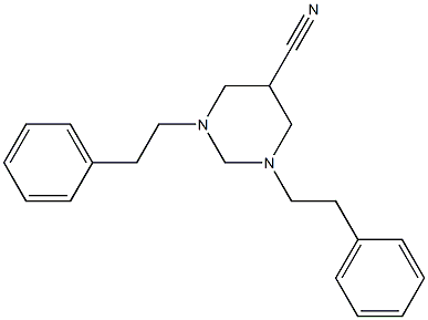 1,3-diphenethylhexahydropyrimidine-5-carbonitrile Struktur