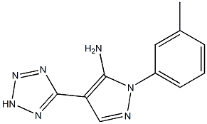 1-(3-methylphenyl)-4-(2H-1,2,3,4-tetraazol-5-yl)-1H-pyrazol-5-amine Struktur