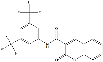 N3-[3,5-di(trifluoromethyl)phenyl]-2-oxo-2H-chromene-3-carboxamide Struktur