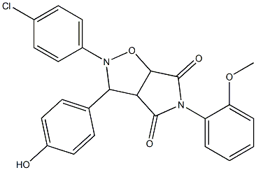 2-(4-chlorophenyl)-3-(4-hydroxyphenyl)-5-(2-methoxyphenyl)perhydropyrrolo[3,4-d]isoxazole-4,6-dione Struktur