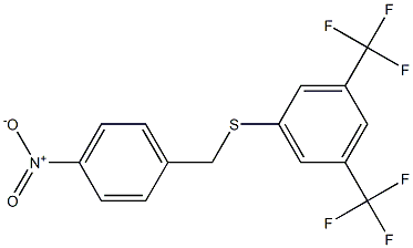 1-[(4-nitrobenzyl)thio]-3,5-di(trifluoromethyl)benzene Struktur