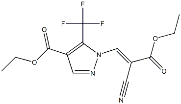 ethyl 1-(2-cyano-3-ethoxy-3-oxoprop-1-enyl)-5-(trifluoromethyl)-1H-pyrazole -4-carboxylate Struktur