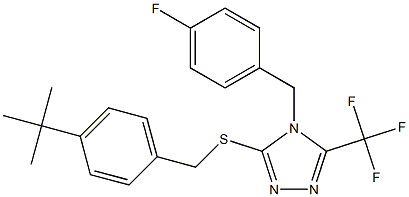 3-{[4-(tert-butyl)benzyl]sulfanyl}-4-(4-fluorobenzyl)-5-(trifluoromethyl)-4H-1,2,4-triazole Struktur