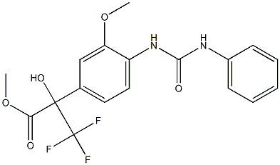 methyl 2-{4-[(anilinocarbonyl)amino]-3-methoxyphenyl}-3,3,3-trifluoro-2-hydroxypropanoate Struktur