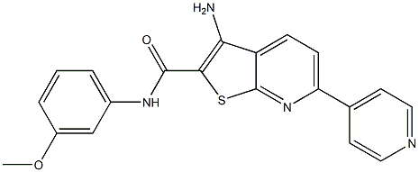 3-amino-N-(3-methoxyphenyl)-6-(4-pyridinyl)thieno[2,3-b]pyridine-2-carboxamide Struktur