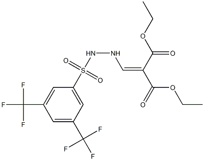 diethyl 2-[(2-{[3,5-di(trifluoromethyl)phenyl]sulfonyl}hydrazino)methylidene]malonate Struktur