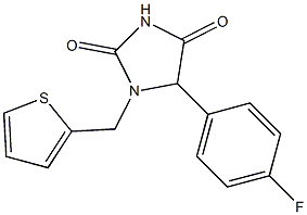 5-(4-fluorophenyl)-1-(2-thienylmethyl)imidazolidine-2,4-dione Struktur