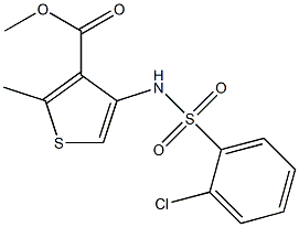 methyl 4-{[(2-chlorophenyl)sulfonyl]amino}-2-methylthiophene-3-carboxylate Struktur