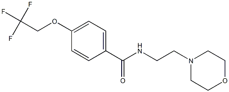 N-(2-morpholinoethyl)-4-(2,2,2-trifluoroethoxy)benzenecarboxamide Struktur