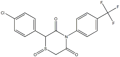 2-(4-chlorophenyl)-4-[4-(trifluoromethyl)phenyl]-1lambda~4~,4-thiazinane-1,3,5-trione Struktur