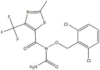 N-[(2,6-dichlorobenzyl)oxy]-N-{[2-methyl-4-(trifluoromethyl)-1,3-thiazol-5-yl]carbonyl}urea Struktur