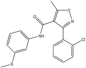 N4-[3-(methylthio)phenyl]-3-(2-chlorophenyl)-5-methylisoxazole-4-carboxamide Struktur