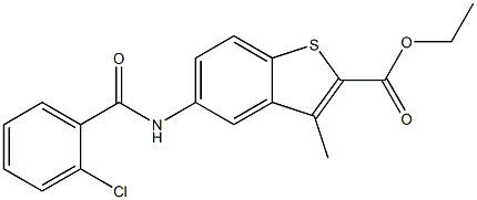 ethyl 5-[(2-chlorobenzoyl)amino]-3-methylbenzo[b]thiophene-2-carboxylate Struktur