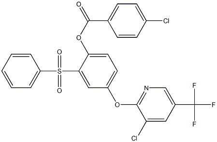 4-{[3-chloro-5-(trifluoromethyl)-2-pyridinyl]oxy}-2-(phenylsulfonyl)phenyl 4-chlorobenzenecarboxylate Struktur