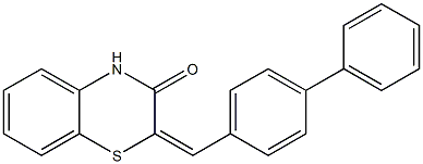 2-([1,1'-biphenyl]-4-ylmethylene)-2H-1,4-benzothiazin-3(4H)-one Struktur