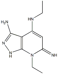 N4,7-diethyl-6-imino-6,7-dihydro-1H-pyrazolo[3,4-b]pyridine-3,4-diamine Struktur