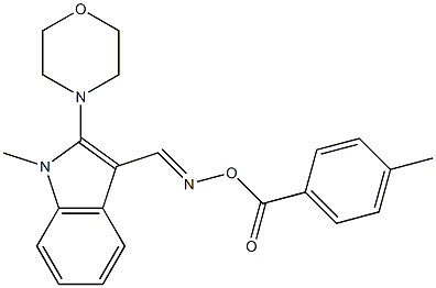 1-methyl-3-({[(4-methylbenzoyl)oxy]imino}methyl)-2-morpholino-1H-indole Struktur