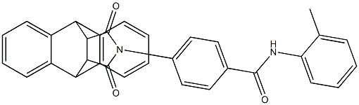 4-[16,18-dioxo-17-azapentacyclo[6.6.5.0~2,7~.0~9,14~.0~15,19~]nonadeca-2,4,6,9(14),10,12-hexaen-17-yl]-N-(2-methylphenyl)benzenecarboxamide Struktur