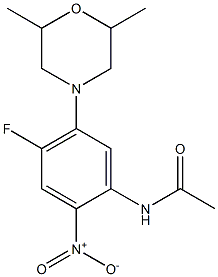 N1-[5-(2,6-dimethylmorpholino)-4-fluoro-2-nitrophenyl]acetamide Struktur