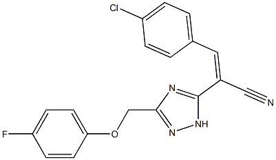 3-(4-chlorophenyl)-2-{3-[(4-fluorophenoxy)methyl]-1H-1,2,4-triazol-5-yl}acrylonitrile Struktur