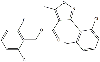 2-chloro-6-fluorobenzyl 3-(2-chloro-6-fluorophenyl)-5-methylisoxazole-4-carboxylate Struktur