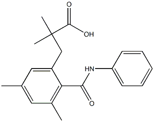 3-[2-(anilinocarbonyl)-3,5-dimethylphenyl]-2,2-dimethylpropanoic acid Struktur