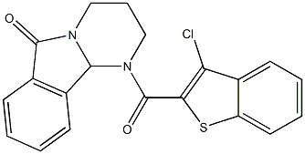 1-[(3-chlorobenzo[b]thiophen-2-yl)carbonyl]-1,2,3,4,6,10b-hexahydropyrimido[2,1-a]isoindol-6-one Struktur