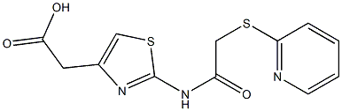 2-(2-{[2-(2-pyridylthio)acetyl]amino}-1,3-thiazol-4-yl)acetic acid Struktur