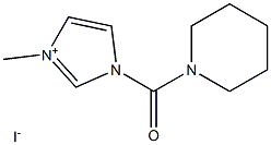 3-methyl-1-(piperidin-1-ylcarbonyl)-1H-imidazol-3-ium iodide Struktur